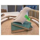 Two White Ceramic Bird Figurines