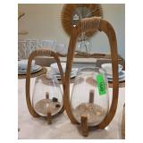 Two Wooden and Glass Lanterns