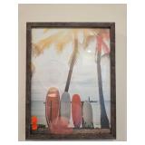 Framed Poster of Surfboards and Palm Trees