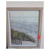 Framed Coastal Beach Scene Print