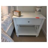 White Wooden Nightstand With Single Drawer