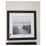 Framed Black and White Coastal Photograph
