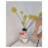 White Ceramic Vase with Geometric Design