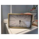 Rectangular Brass-Frame Table Clock