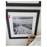 Framed Beach Scene Black and White Photograph
