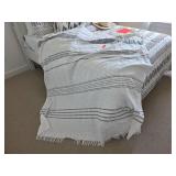 White Turkish-Style Striped Throw Blanket