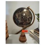 Black and Gold Decorative Globe on Stand