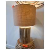 Table Lamp With Woven and Wooden Design