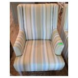 Striped Upholstered Armchair