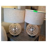 Glass and Rope Table Lamps