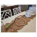 White Wicker Candle Holders Driftwood Decor