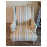 Striped Upholstered Armchair