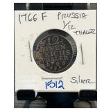 1766 F Prussia 1/12 Thaler Silver Coin