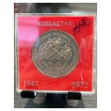 1972 Gibraltar 25 New Pence Silver Wedding Coin