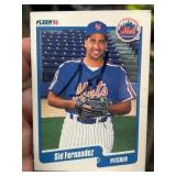 1990 Fleer Sid Fernandez Mets Baseball Card