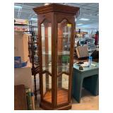 Wooden Glass Display Cabinet With Shelves