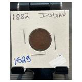 1882 Indian Head Cent Encased in Cardboard Holder