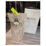 Block Crystal Floral Design Vase with Box