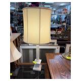 White Marble Table Lamp With Fabric Shade