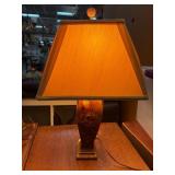 Hand-Painted Floral Table Lamp with Square Shade