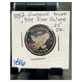 1982 Sunshine Mine .999 Silver Quarter-Ounce Round