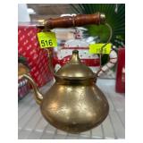 Brass Teapot With Wooden Handle