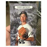 Signed Terry Mathews Baseball Card