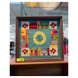 Framed Textile Clock With Wooden Casing