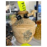 Earthenware Jug With Black Bead Accents