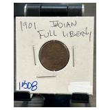 1901 Indian Head Penny in Card Holder