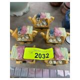Five Limoges-Style Ceramic Box Figurines