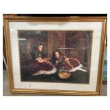 Framed Print of Girls with Fishbowl