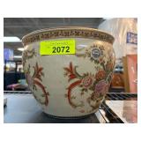 Decorative Ceramic Bowl with Floral and Fish Desig