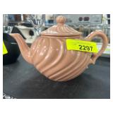 Hall China Rose Colored Ceramic Teapot