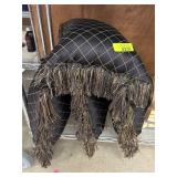 Borgata Black Throw Pillows with Fringe
