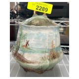 Hand-Painted Porcelain Lidded Biscuit Jar