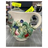 Made in Italy Ceramic Pitcher with Berry Design