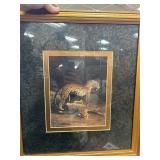 Framed Leopard Artwork Pair with Matted Detailing