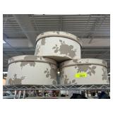 Three Fabric-Covered Hat Boxes