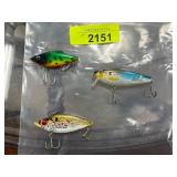 Three Fishing Lures in Assorted Designs