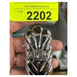 Chrome Flip-Top Lighter with Ornate Design
