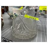 Pressed Glass Dome Covered Dish