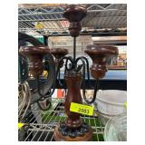 Wood and Metal Five-Light Candelabra