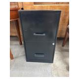 Black Two-Drawer Metal File Cabinet