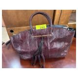 Brian Atwood Burgundy Handbag With Tassel Accent