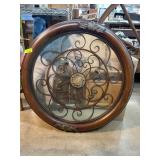 Round Wood and Metal Decorative Wall Panel