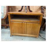 Wooden Cabinet With Open Shelf and Double Doors