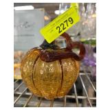 Hand-Blown Glass Pumpkin Decoration