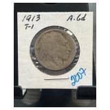 1913 Type 1 Buffalo Nickel Encased