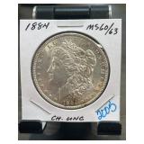 1884 Morgan Silver Dollar MS60/63